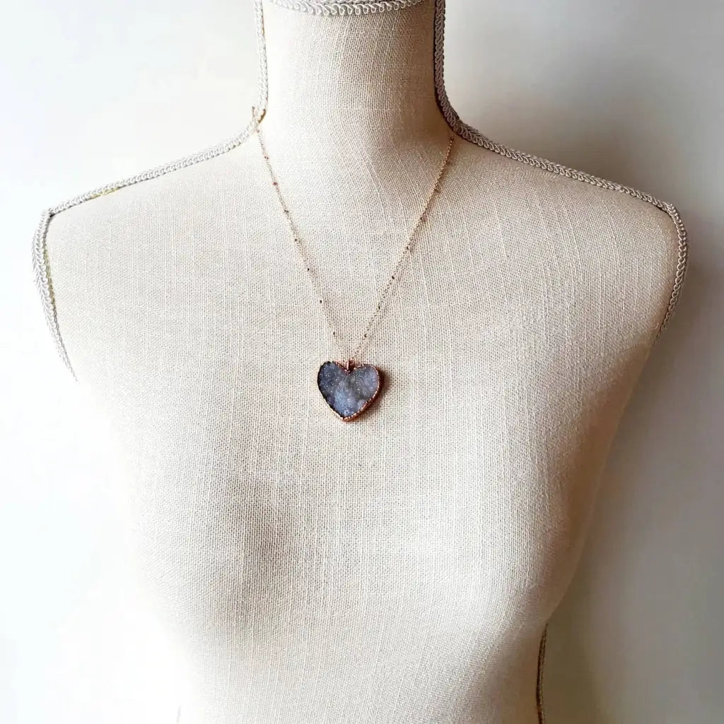 Druzy Heart Necklace