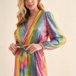Disco Rainbow Wrap Dress