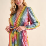 Disco Rainbow Wrap Dress