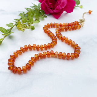 Carnelian 8mm Hand Knotted Beaded Necklace