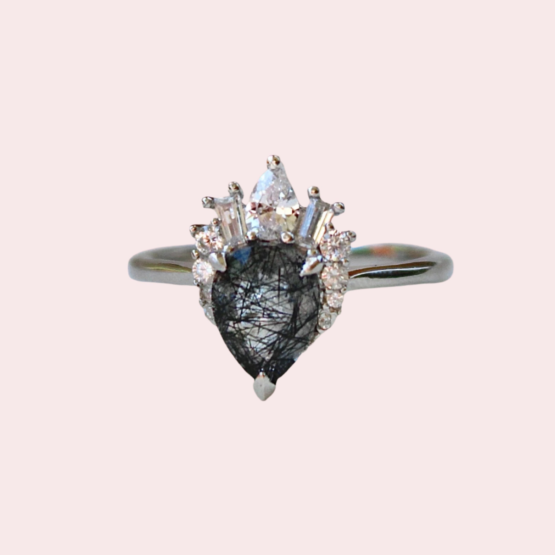 Black Rutilated Quartz Ring