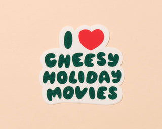 I Heart Cheesy Holiday Movies Vinyl Sticker