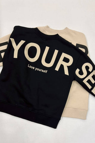 Printed Oversized Sweatshirt - Be Yourself