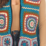Crochet Mandala Fleece Lined Vest 