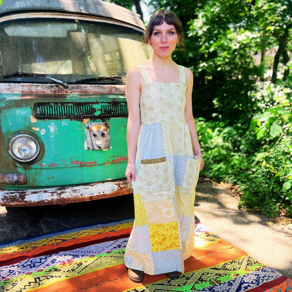Sunwashed Patchwork Prairie Dress