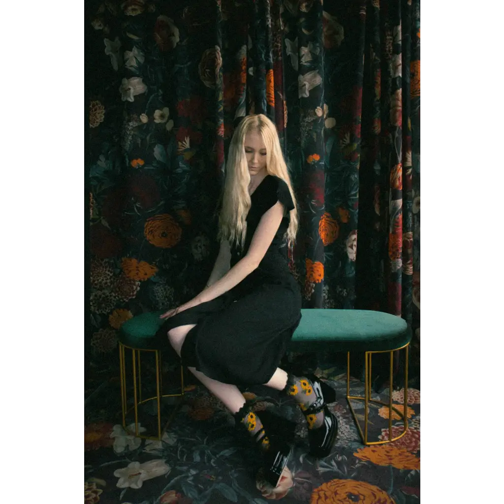 Sheer Sunflower Socks with Lace