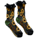 Sheer Sunflower Socks with Lace