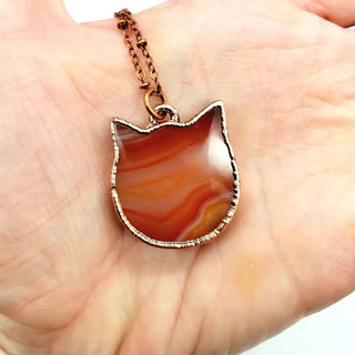 Egyptian (Carnelian) Cat Necklace by MergingMetals