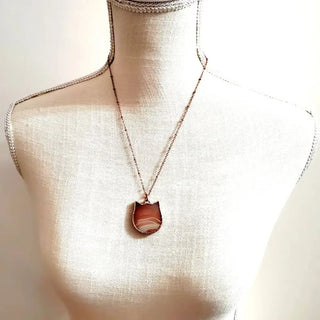 Egyptian (Carnelian) Cat Necklace by MergingMetals