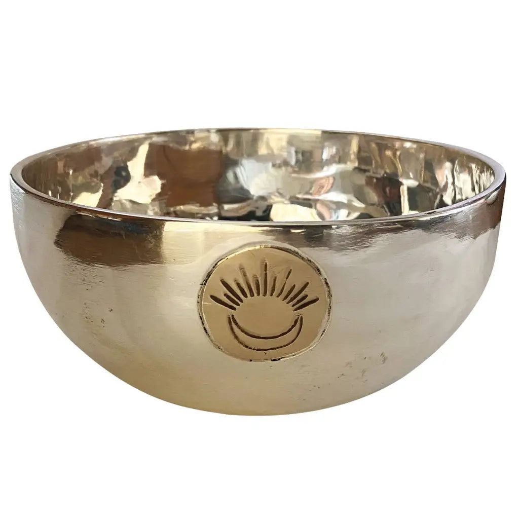 Engraved Silver Full Moon Singing Bowl (4.5”x3.5”)