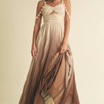 Ombre Pleated Maxi Dress