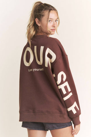 Printed Oversized Sweatshirt - Be Yourself