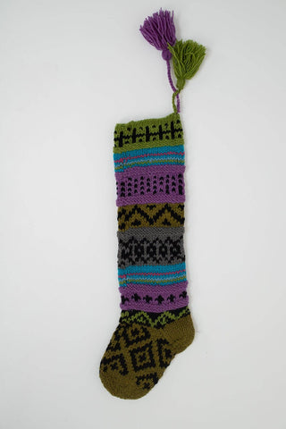 Wool Handcrafted Diamond Stocking