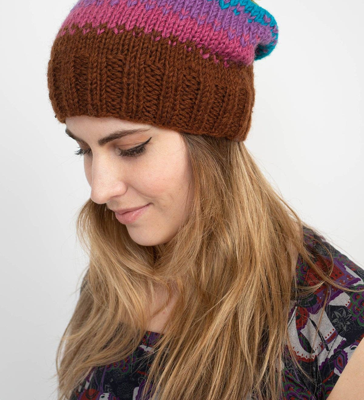 Handmade Wool Knit Pompom Beanie