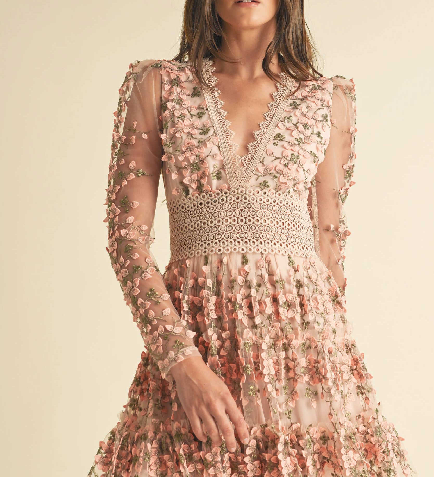 Floral Lace Mini Dress