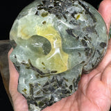 Prehnite Crystal Skull 