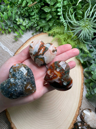 Red Moss Agate Crystal Heart