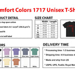 The sizing chart for the Huntrix Kpop Demon Hunters Inspired Cotton Tees.