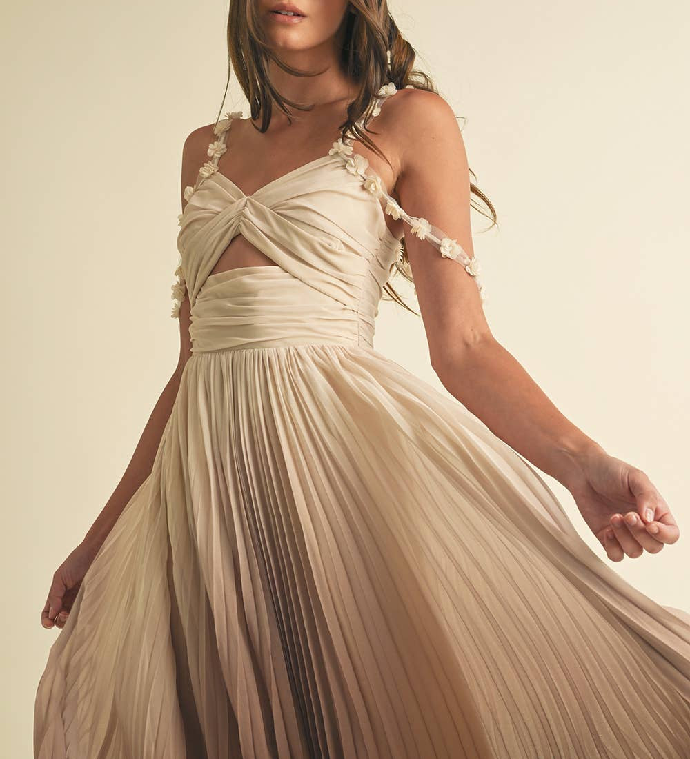 Ombre Pleated Maxi Dress