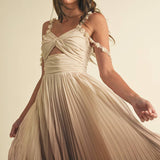 Ombre Pleated Maxi Dress