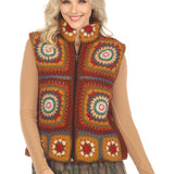 Crochet Mandala Fleece Lined Vest 