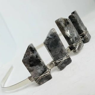 Fairy Crown / Celtic Tiara - Black Labradorite / Larvikite