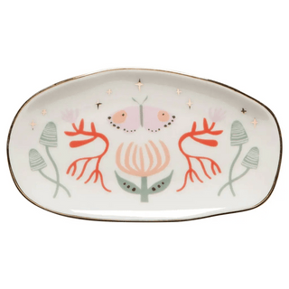 Far And Away Oval Shaped Ceramic Trinket Tray