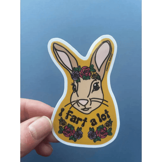 Fart Rabbit Bunny Floral Funny Sarcastic Sticker