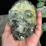 Prehnite Crystal Skull 