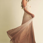 Ombre Pleated Maxi Dress