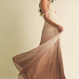 Ombre Pleated Maxi Dress