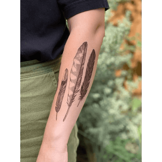 Feather Finds Temporary Tattoo Hawk Feather Mocking Bird