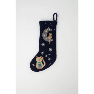 Felt Boho Stocking: Celestial Cats