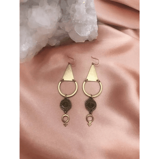 Female Gaze Evil Eye Gold Earrings