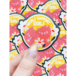 Feminism/girls support girls waterproof sticker - The Boho Depot