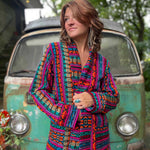 Natural undyed cotton hippie trench coat unisex style