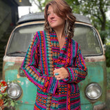Natural undyed cotton hippie trench coat unisex style