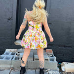 Floral Print Bubble Skirt Mini Dress