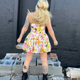 Floral Print Bubble Skirt Mini Dress