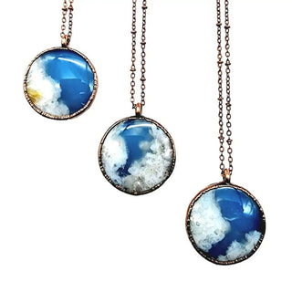 Flower Agate Necklace Cloudy Days by Merging Metals - The Boho Depot