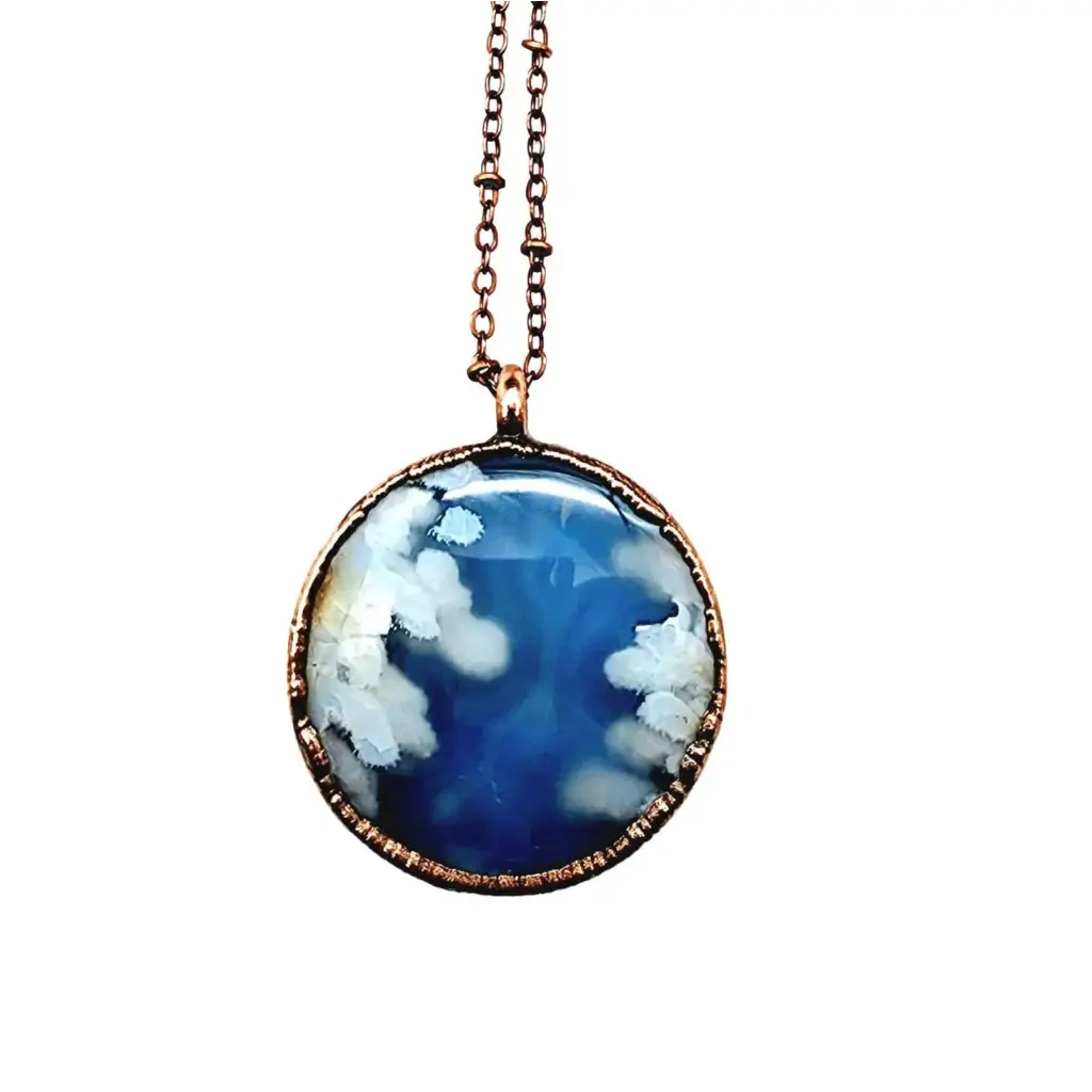 Flower Agate Necklace Cloudy Days by Merging Metals