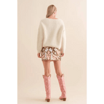 Geo Pattern Sequin Multi Color Mini Skirt