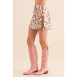 Geo Pattern Sequin Multi Color Mini Skirt