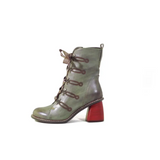 Geraldine Leather Retro Laceup Booties