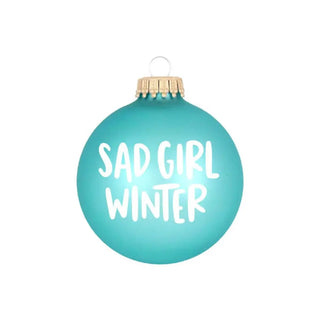 Glass Ball Ornament by Brittany Paige Sad Girl Winter