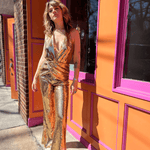Boho disco jumpsuit styled with accessories