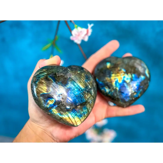 Gorgeous Labradorite Hearts - 300-349 grams