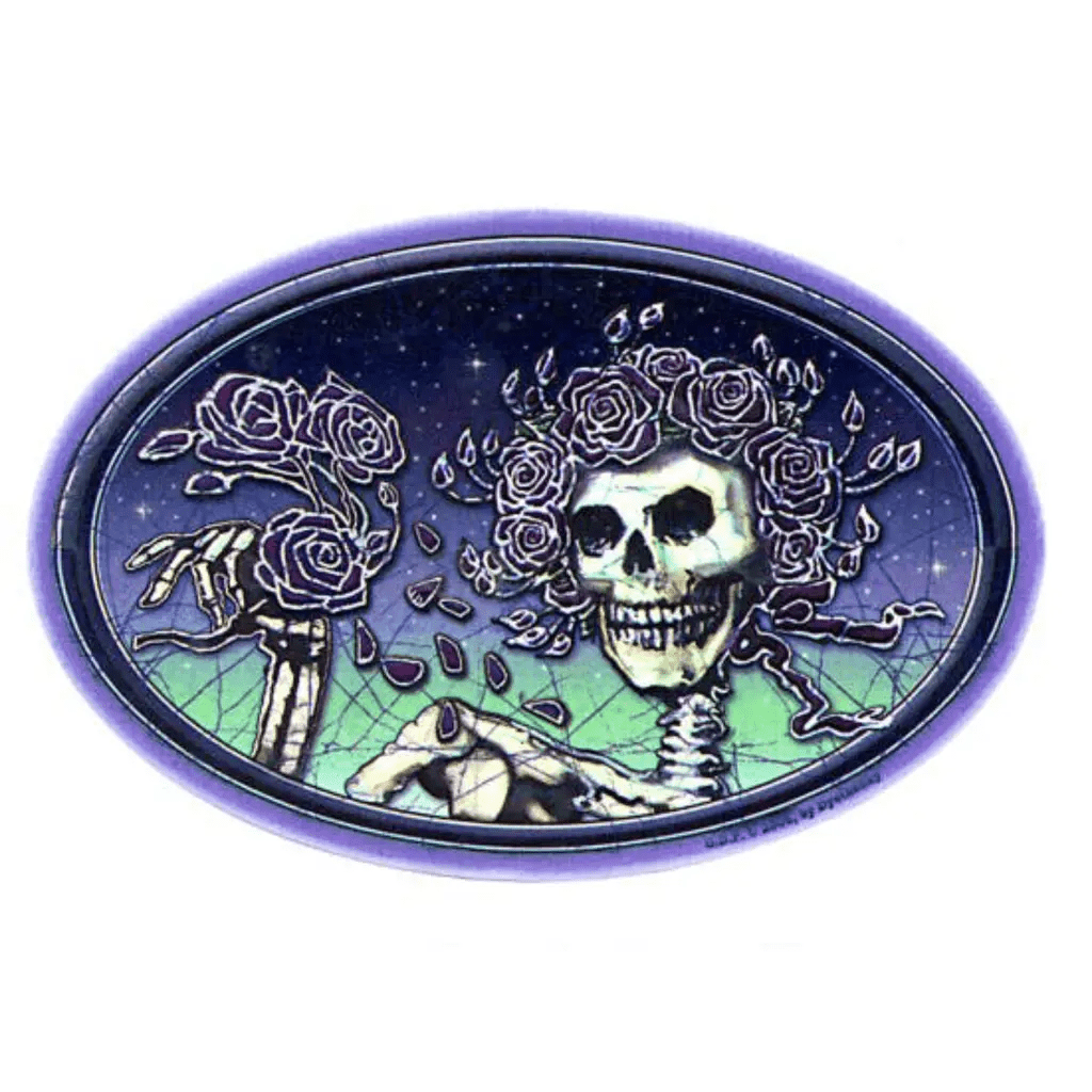 Grateful Dead Batik Skull & Roses Bertha Sticker - The Boho Depot