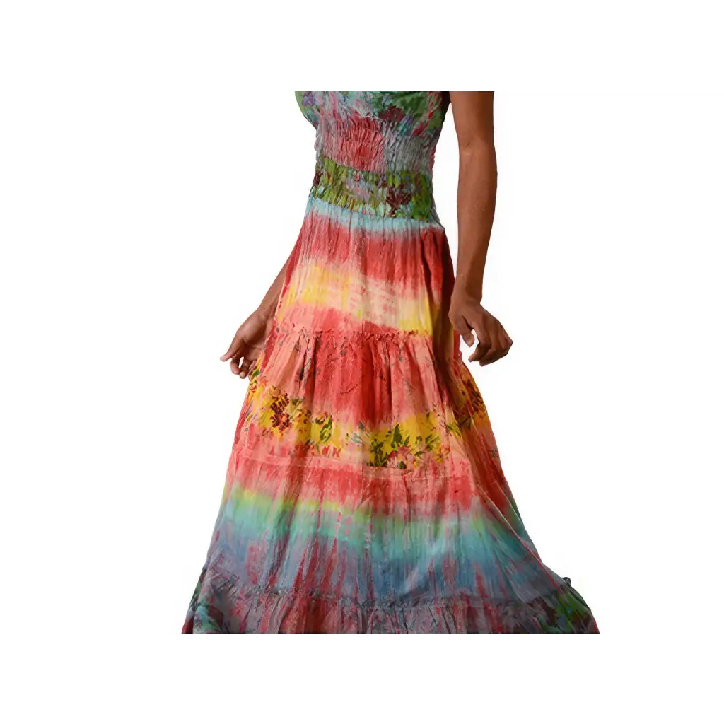 Electric Daisy Tye Dye Cotton Maxi Dress