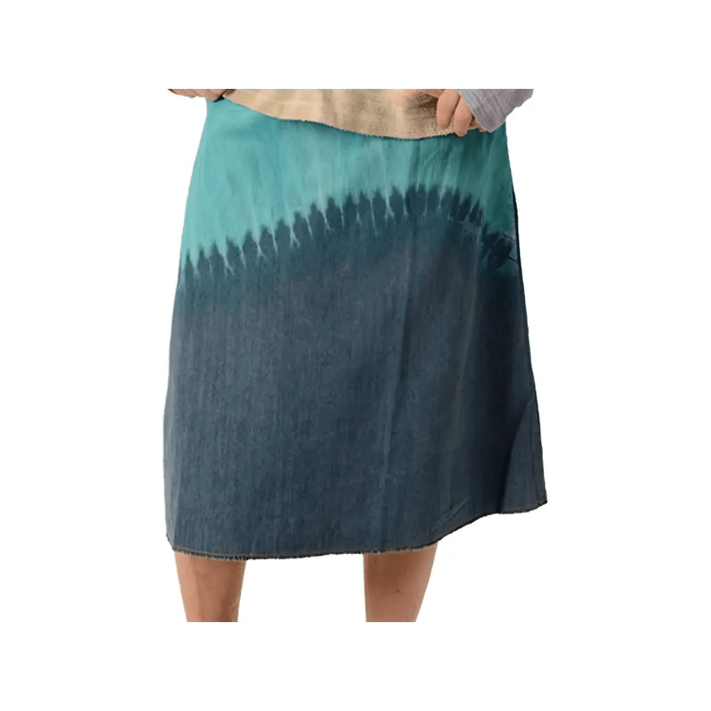 Tie-Dye Denim Rough Cut Skirt - The Boho Depot